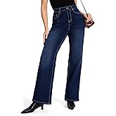 SEVEGO Women's 32"/34"/36" Tall Straight Leg Jeans Mid Waisted Stretchy Loose Denim Pants Casual Baggy Jean Trousers