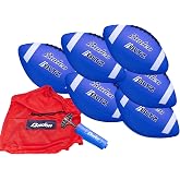 Baden BLTZ Rubber Football | Molded rubber laces and pebble texture enhance grip | Size 5, 6, 7, 9 | Individual or 6 pack with pump &amp; bag