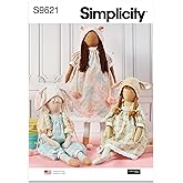 Simplicity Lanky Plush Dolls and Clothes Sewing Pattern Kit by Elaine Heigl Designs, Code S9621, One Size, Multicolor