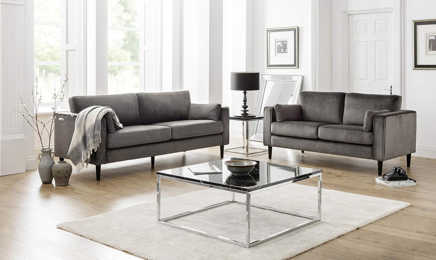 Julian Bowen Hayward 3 Seater Sofa, Grey - Image 4