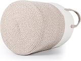 Univivi 40L Laundry Basket Foldable Khaki White Rope Toy Storage Basket view 7