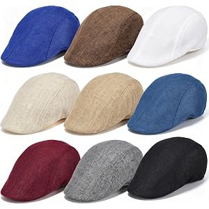 9 Pcs Men's Flat Caps Newsboy for Men, Classic Irish Hats for Men, Newsboy Hats for Men, Cabbie Driving Hunting Cap Multicolo