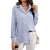 Atnlewhi Women's Button Down Striped Shirts Long Sleeve Office Formal Casual Work Blouses Tops