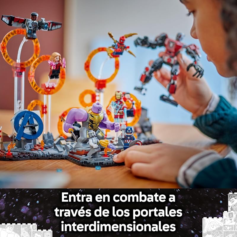 LEGO Marvel Batalha Final de Vingadores: Ultimato, Brinquedo de Super-herói, Figura de Thanos, Mech do Homem-Formiga e Homem de Ferro, Minifiguras do Capitão América e Pantera Negra, Presente para Meninos e Meninas 76323 — foto 3 de 8
