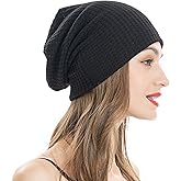 ZLYC Women Fashion Knit Slouchy Beanie Hat Thin Stretch Skull Caps