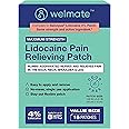 WELMATE | 4% Lidocaine Numbing Patch | Maximum Strength | Temporary Relief of Pain, Back, Neck, Shoulders, Knees, Elbows, Minor Skin Irritations | Topical Analgesic Unscented Lidocaine Patch | 15 ct
