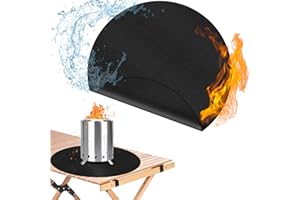ZCHLPTZUP 20" Tabletop Fire Pit Mat for Solo Stove Mesa XL, Easy Clean Small BBQ Mat for Outdoor BBQ， Reusable Waterproof Pad， Three-Layer Fireproof and Heat-Resistant Barbecue Mat for Tabletop Fire Pit