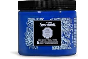 Speedball 16oz Water-Soluble Block Ink Blue, for Block Printing, Lino Printing, Screen Printing, for Artists Kit