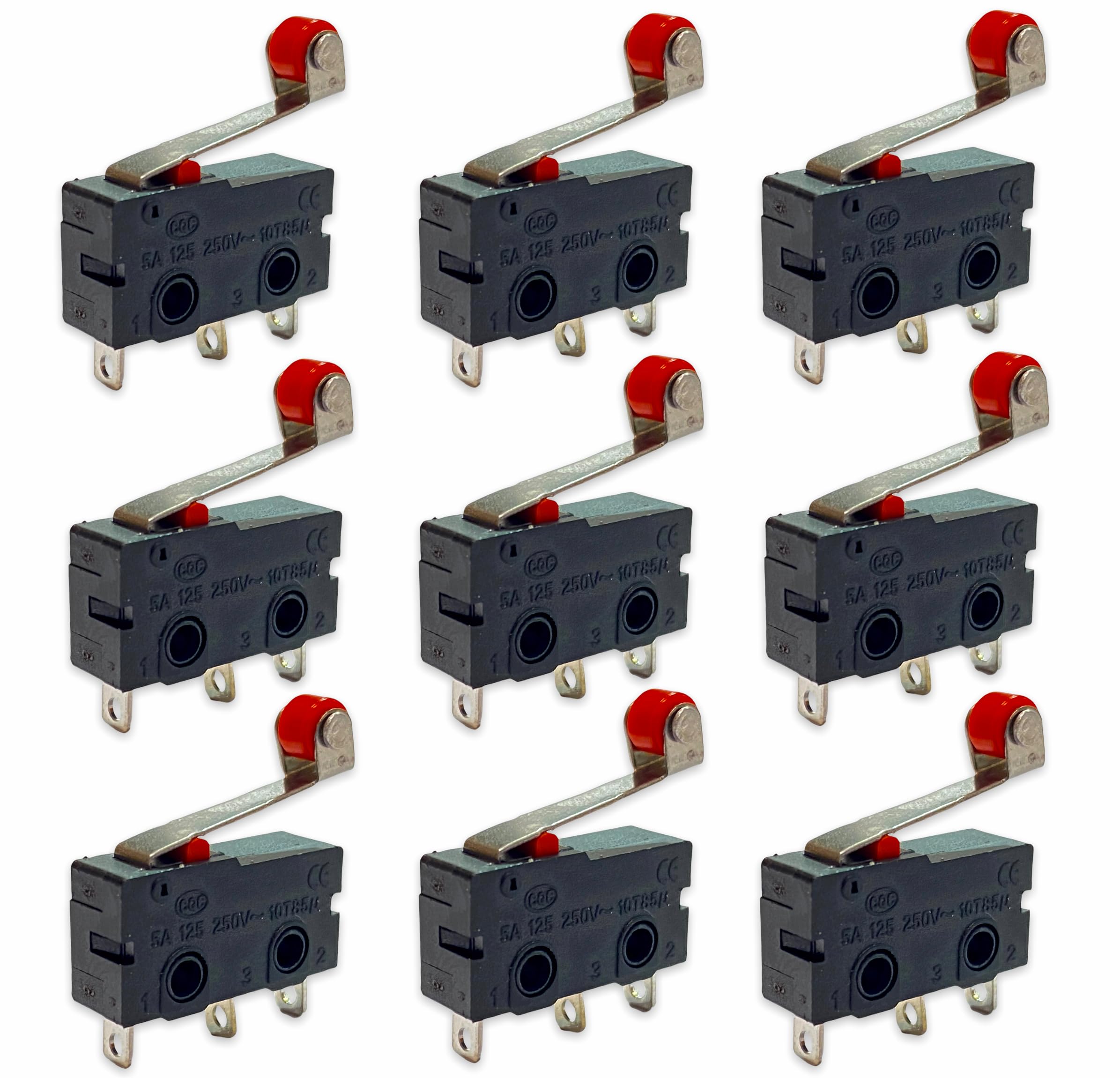 20x Micro Switch Limit Switch Position Switch with Roller Lever Close Button Door Window Alarm 250V 5A SPDT 3-Pin