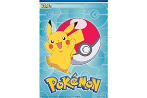 AMSCAN Pokemon Folded Loot Bags - 9" x 6.5" (Pack of 8) - Perfect Loot Bags for Game Prizes & Giveaways for Pokemon Themed Celebrations