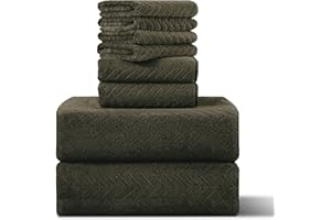 Ferdilan 8 Pack Bath Towel Set, 2 Extra Large Bath Towel Sheets, 2 Hand Towels and 4 Washcloths Ultra Soft and Absorbent Chair Towels for Bathroom, Quick Dry Towel for Home Hotel,Brown
