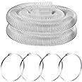Amylove Flexible PVC Dust Collection Hose with Stainless Steel Hose Clamps Clear Vacuum Fittings Dust Collector Accessories for Woodworking(2.5 Inch, 20 ft)