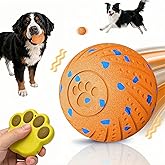 Affiuya Interactive Dog Toy Ball with Remote: Automatic Bouncing, Vibration and Jumping Action Interactive Toy, Durable Duraspin for Aggressive Chewers, Rechargeable, for Indoor & Outdoor Use Orange.