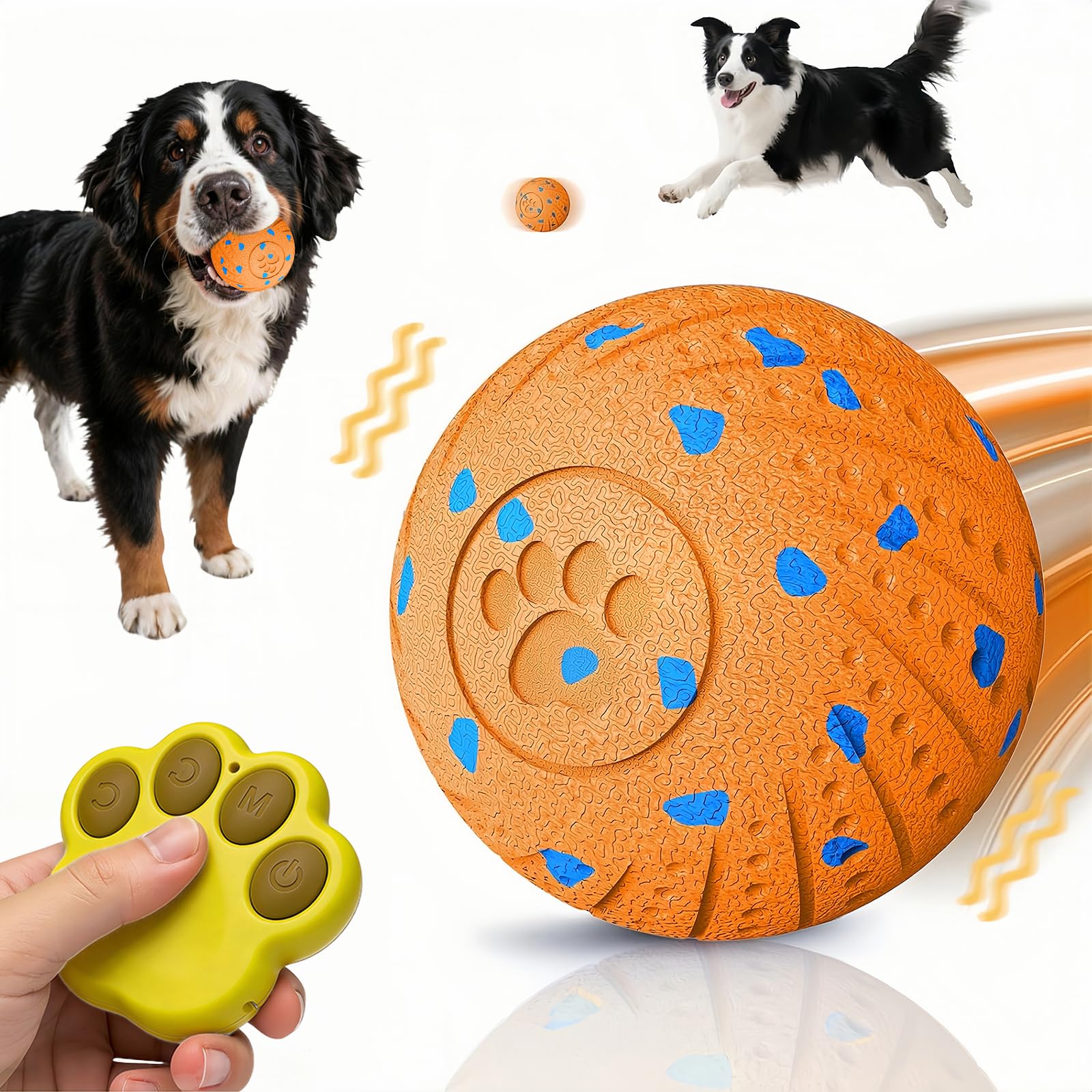 Photo 1 of **UNTESTED**
Affiuya Interactive Dog Toy Ball with Remote: Automatic Bouncing, Vibration and Jumping Action Interactive Toy, Durable Duraspin for Aggressive Chewers, Rechargeable, for Indoor & Outdoor Use Orange.