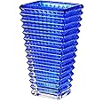 MCMCNCUIU Crystal Vase, Blue Glass Vase, Glass Vase, Vases for Centerpieces, Flower Vase, Large Glass Vase, Modern Vase for Living Room, Shelf, Dining Table, Birthday, Mantle, 9 Inches