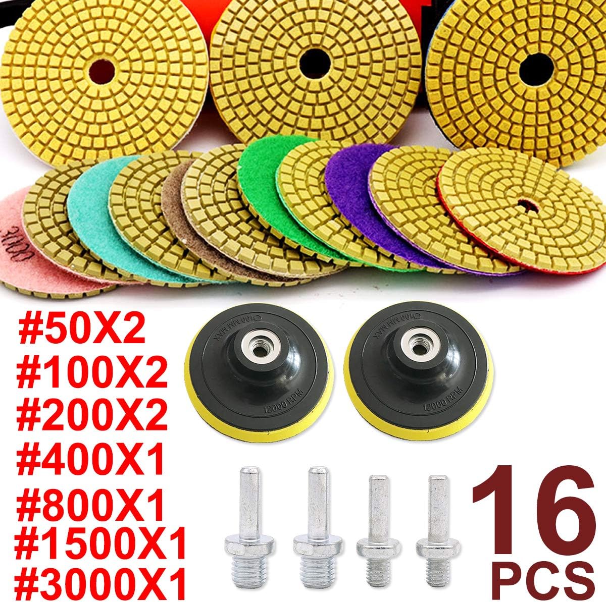 Diamond Wet Polishing Pads Polisher Wheel disc,Universal M10 Thread Backing Pad - Image 4
