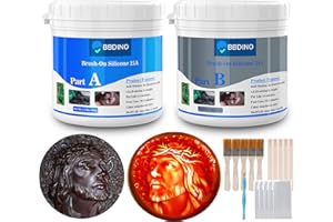 BBDINO Brush-on Silicone for Mold Making 25A 2.2 lbs, Platinum-Cure and Self-Thicken Liquid Silicone Mold Making Kit, Ideal for Masterial Costing Large Projects Like Stone/Concrete/Cement/Plaster