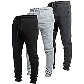 Ultra Performance 3 Pack Fleece Active Tech Joggers for Men, Mens Sweatpants with Zipper Pockets