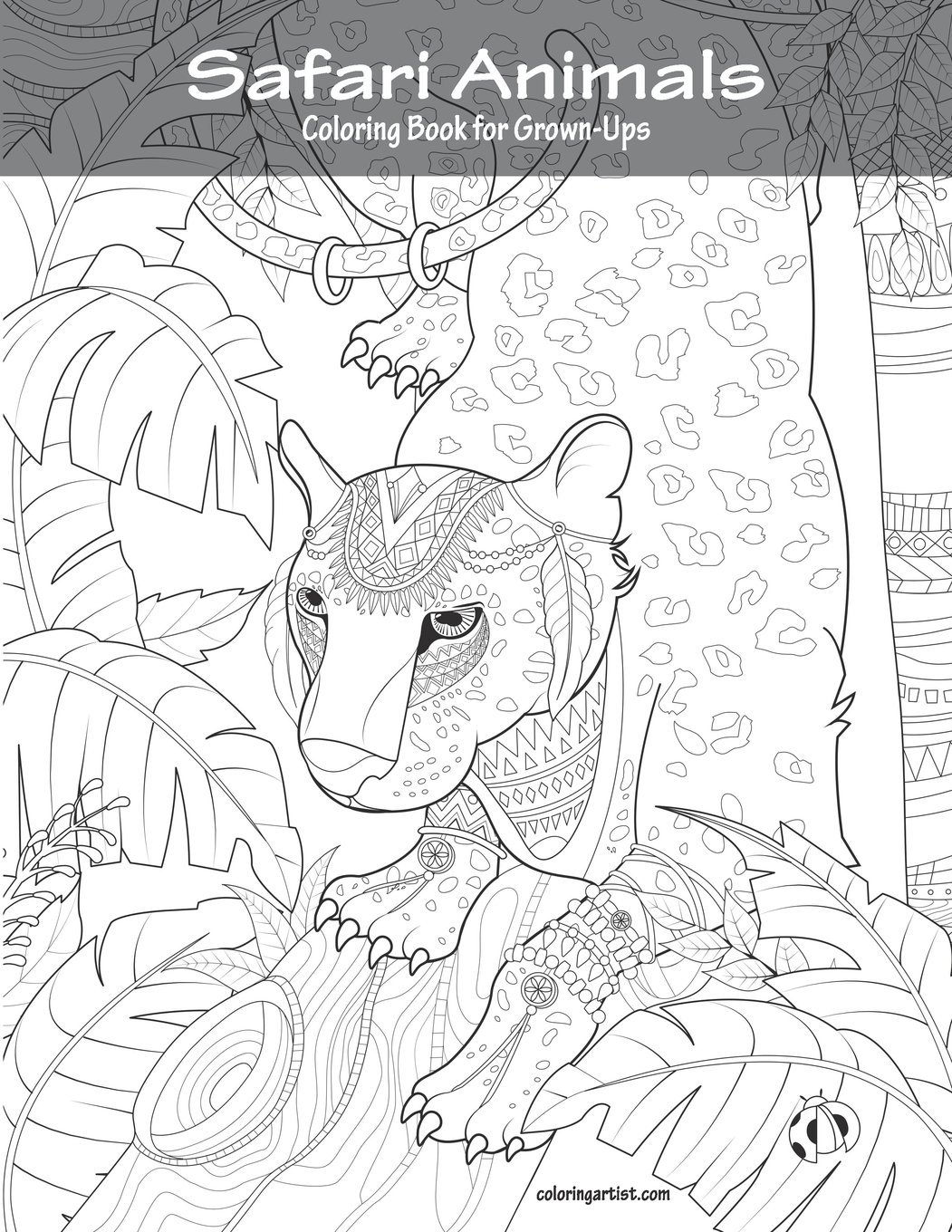 Amazon Com Safari Animals Coloring Book For Grown Ups 1