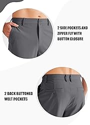 Libin Men's Golf Pants Classic Fit Flat Front Work