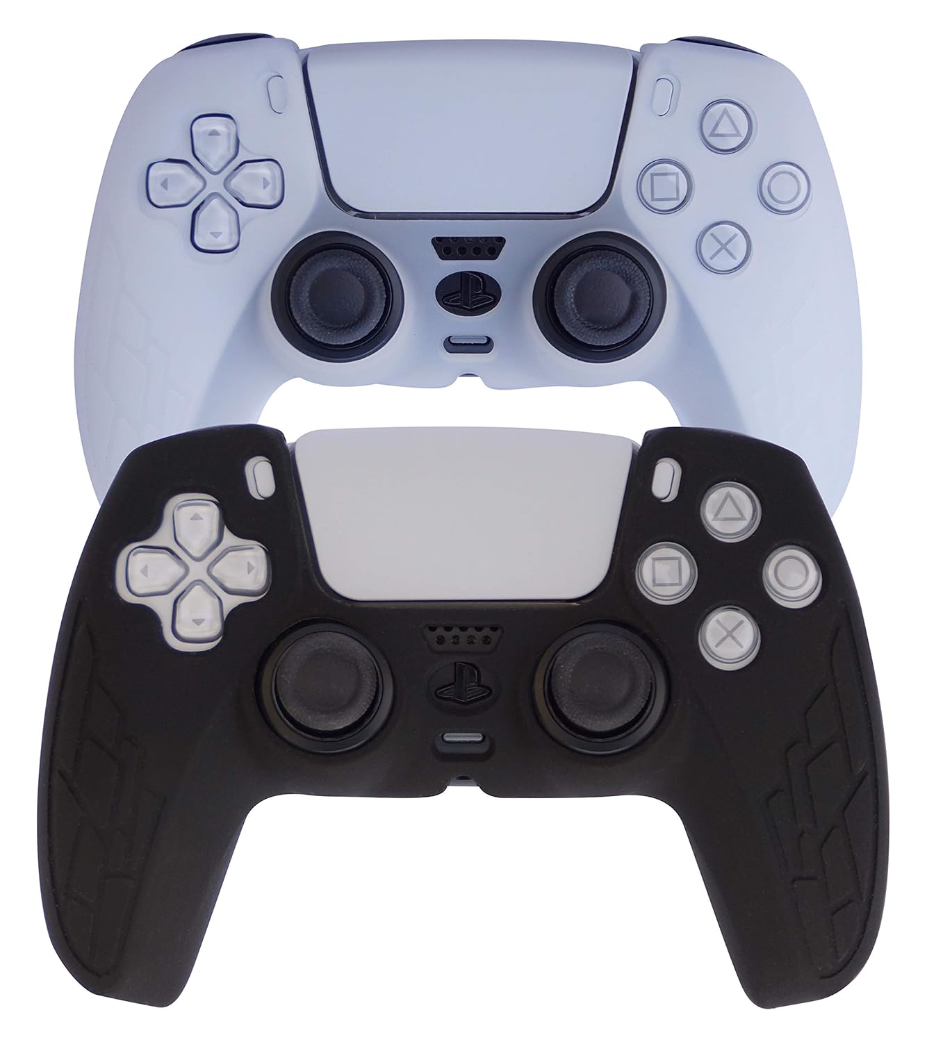 Mellow Grip PS5 Silikon Controller-Schutzhülle x 2 (Schwarz und Weiß ...