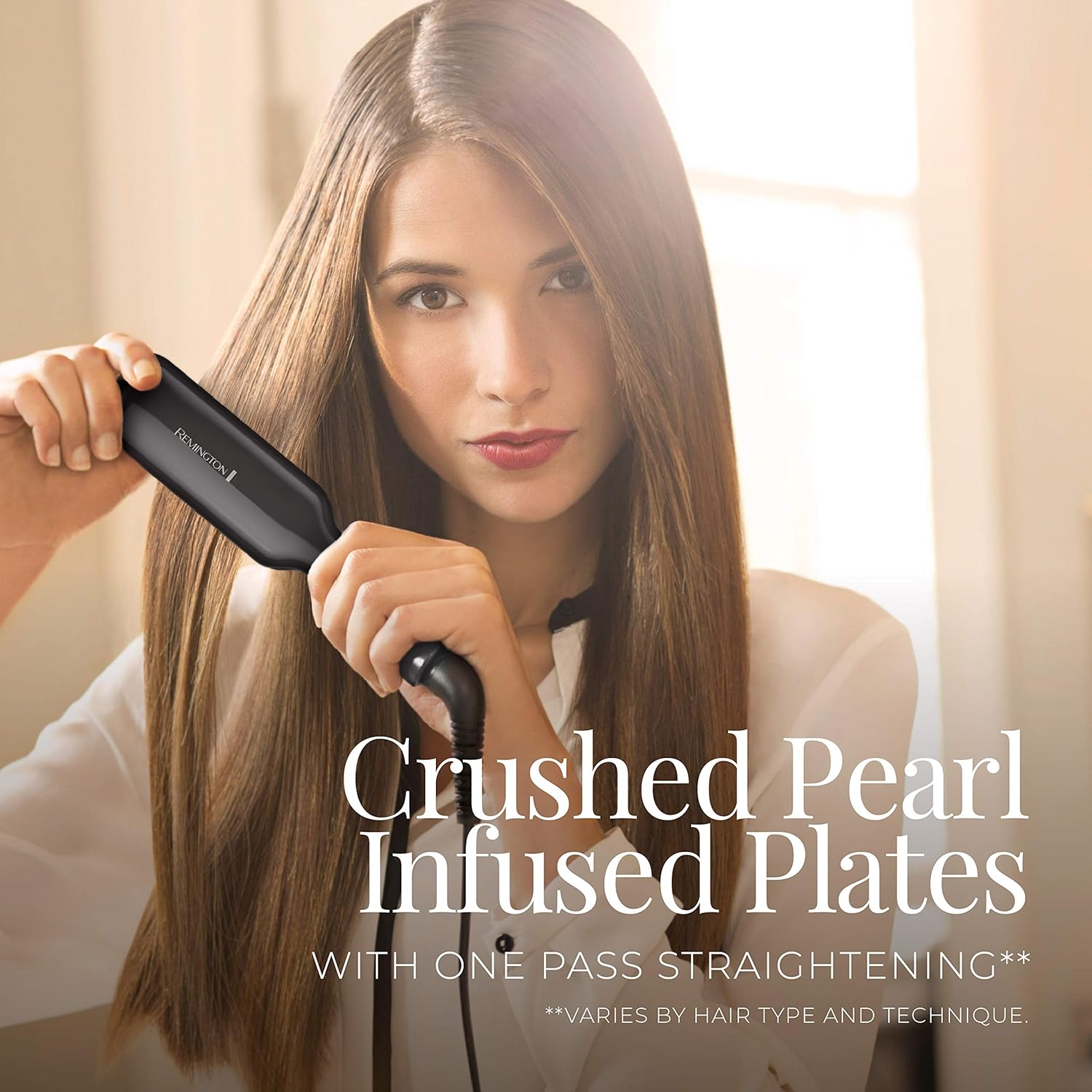 Remington S9520 Pro 2" Pearl Ceramic Flat Iron, Hair Straightener, Digital Controls + 9 Heat Settings, Black/Pink : Flattening Irons : Beauty