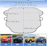 Tevlaphee Windscreen Sun Shade 197x128cm 3 Magnets UV Block Foldable view 6