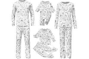 Family Matching Colorable Pajama Sets DIY Hand Painted Sleepwear Clothing Funny Colouring Your Own Clothing Holiday