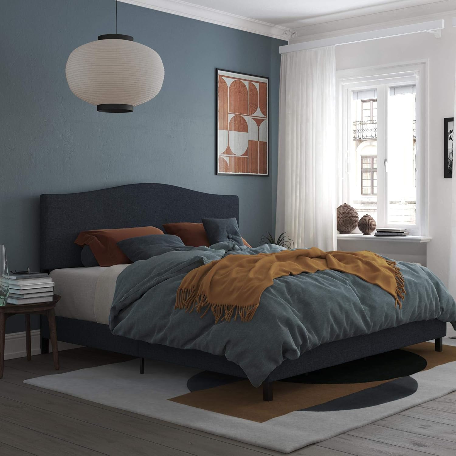 Best platform king bed frame with headboard storage