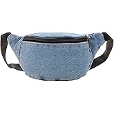 amokk Canvas Fanny Pack for Kids Crossbody Waist Bag for Unisex Toddler Boys Girls (Light Denim)