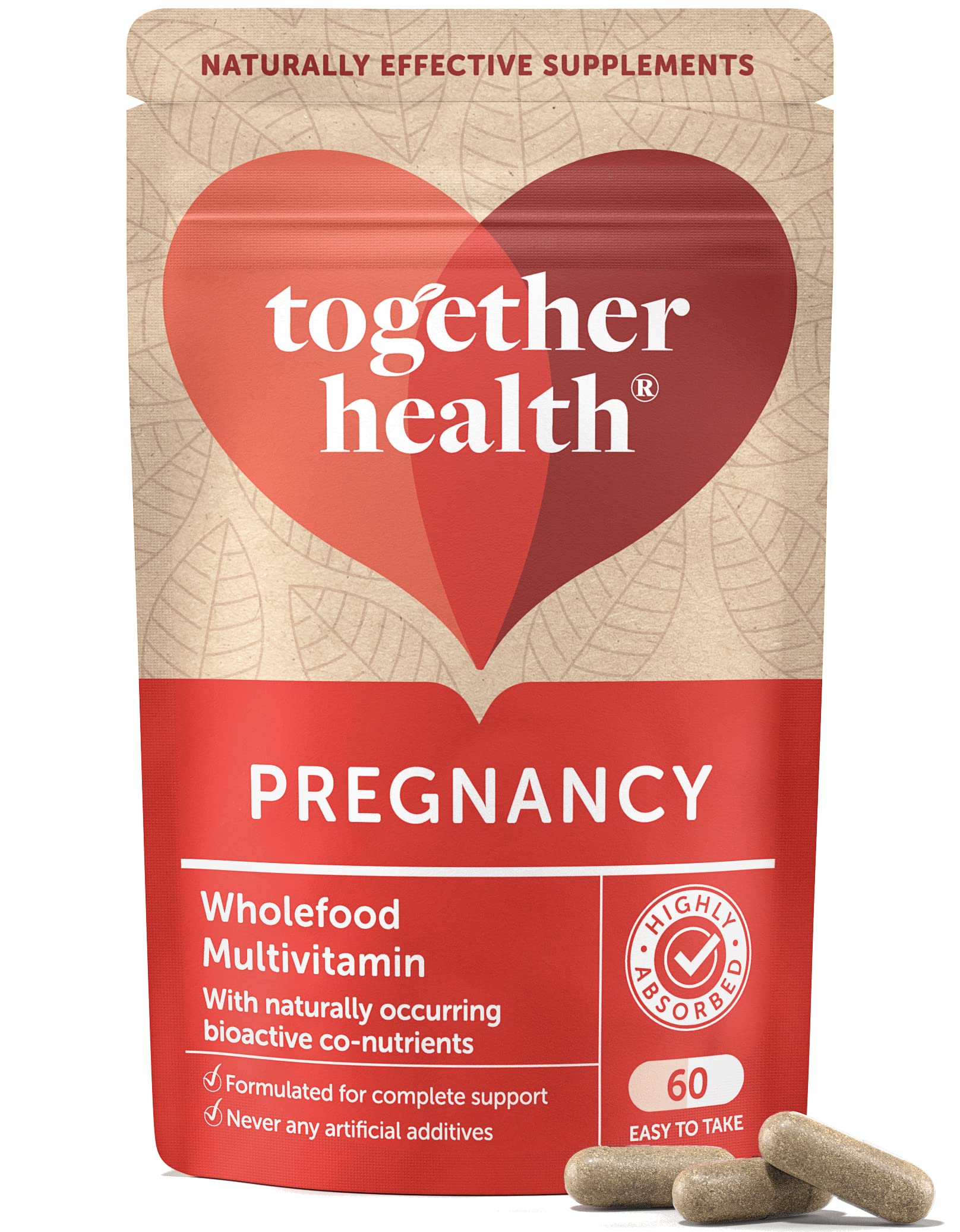 Pregnancy Multi Vitamin and Mineral – Together Health – Recommended During Conception, Pregnancy & Breastfeeding – 400mcg Folic Acid – Vegan Friendly – Made in The UK (60 Capsules)