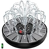 Yzert Solar Fountain with 2000mAh Battery & Innovative Indicator, 3.5W Glass Solar Water Fountain Pump Works in Cloudy Day with 7 Nozzles for Bird Baths, Gardens, Ponds, Pools, Outdoors-Black