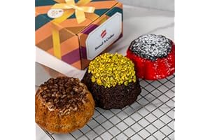 Lava Trio Pack with 3 Decadent Lava Cakes by Send A Cake - Red Velvet, Dubai Pistachio, Cinnamon Spice, Unique Birthday Gift for Women, Men, Sister, Mom, Dad, Best Friend, Adults, Kids - Birthdays, Weddings, Anniversaries