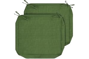 IN4 Care Patio Cushion Covers with Ties, 2 Pack, Outdoor Water Resistant Deep Seat Chair Cushion Slipcover 24x22x4 Inch for Garden Couch Sofa (Replacement Cover Only)-Tropical Linen Green