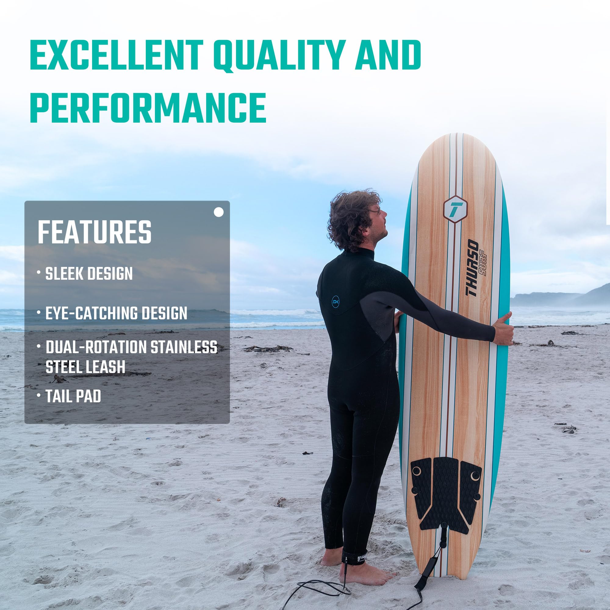 thumbnail image 2 of 10ft Storm Blade Soft Top Surfboard - Wax Free Foam Longboard For Beginners & Experienced Surfers 2 of 10