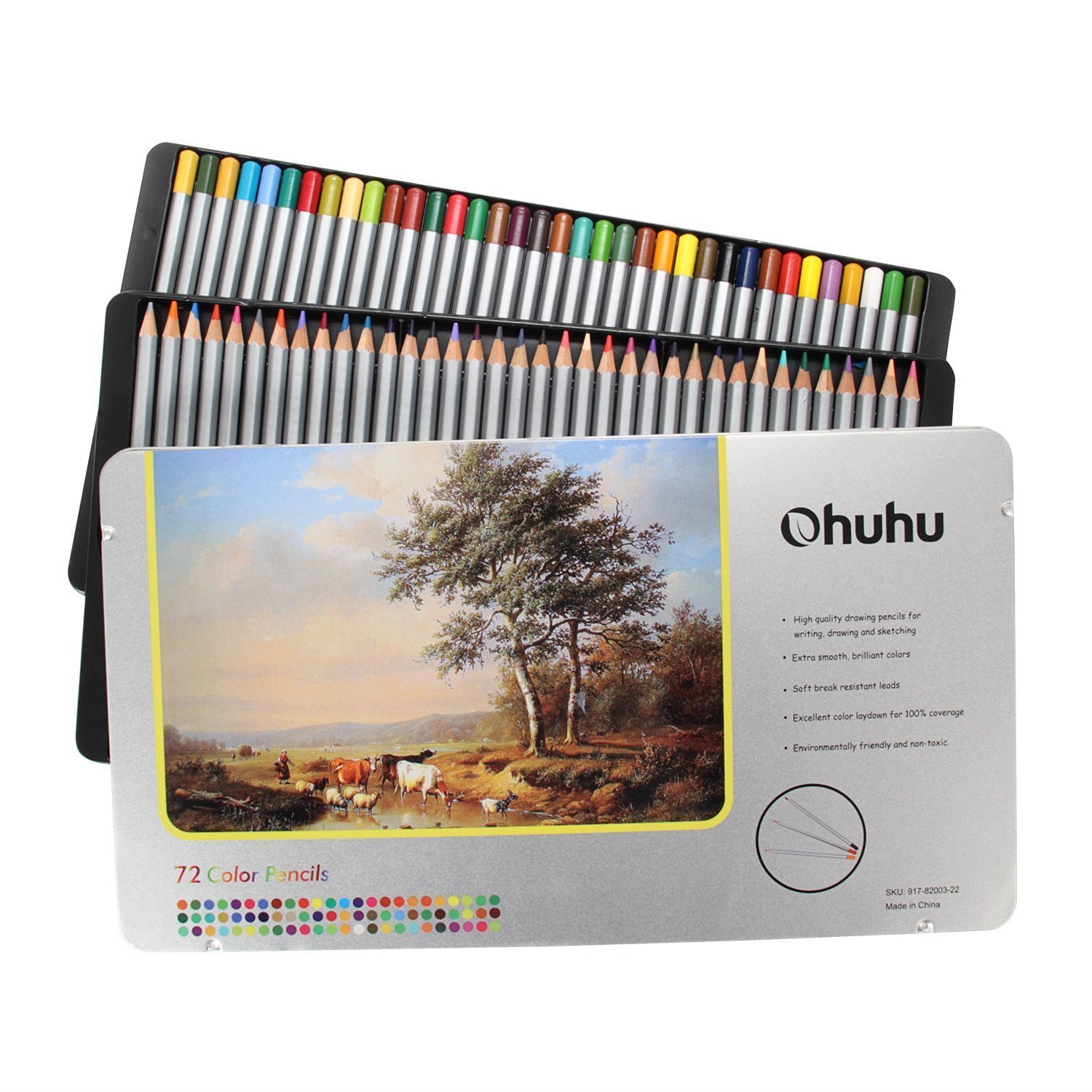 [Crayon de couleur] Ohuhu Bo te Métal 72 Couleurs Coloré Crayons Crayons de Coloriage Professionnel de Haute Qualité Art Dessin Crayons Crayons de