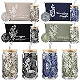 Fumete Christian Gift for Women Christmas Sunday School Teacher Flower Makeup Bag Bible Verse Coffee Cup with Bamboo Lid Straw Pastor Wife Mini Compact Mirror Religious Church Gift(Bible-b,4 Sets)