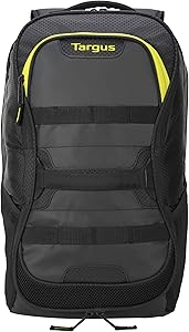 Targus Large Commuter Work and Play Large Gym Fitness Backpack with Protective Sleeve for 15.6-Inch Laptop, Black/Yellow (TSB944US)