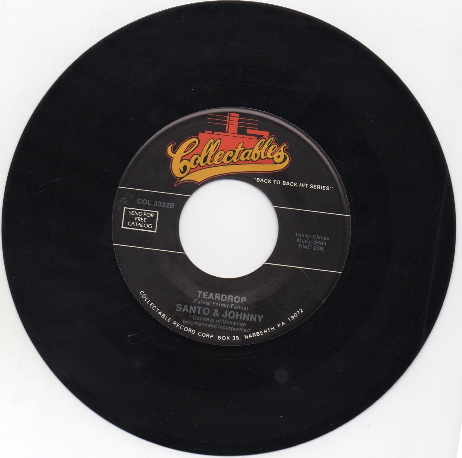Santo & Johnny Teardrop=b/w= Wild Weekend=7"45 Vinyl Record. Amazon