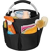 AKOZLIN Cleaning Caddy Organizer with Handle Foldable Cleaning Bucket Organizer Caddy Bag Multi-pocket Tool Bag for Cleaners 