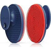 INNERNEED Magnetic Silicone Facial Cleansing Brush Soft Face Scrubber, Red | Food-grade Silicone Face Scrub Brush Gentle Exfoliating, Hygienic, Durable for All Skin Types