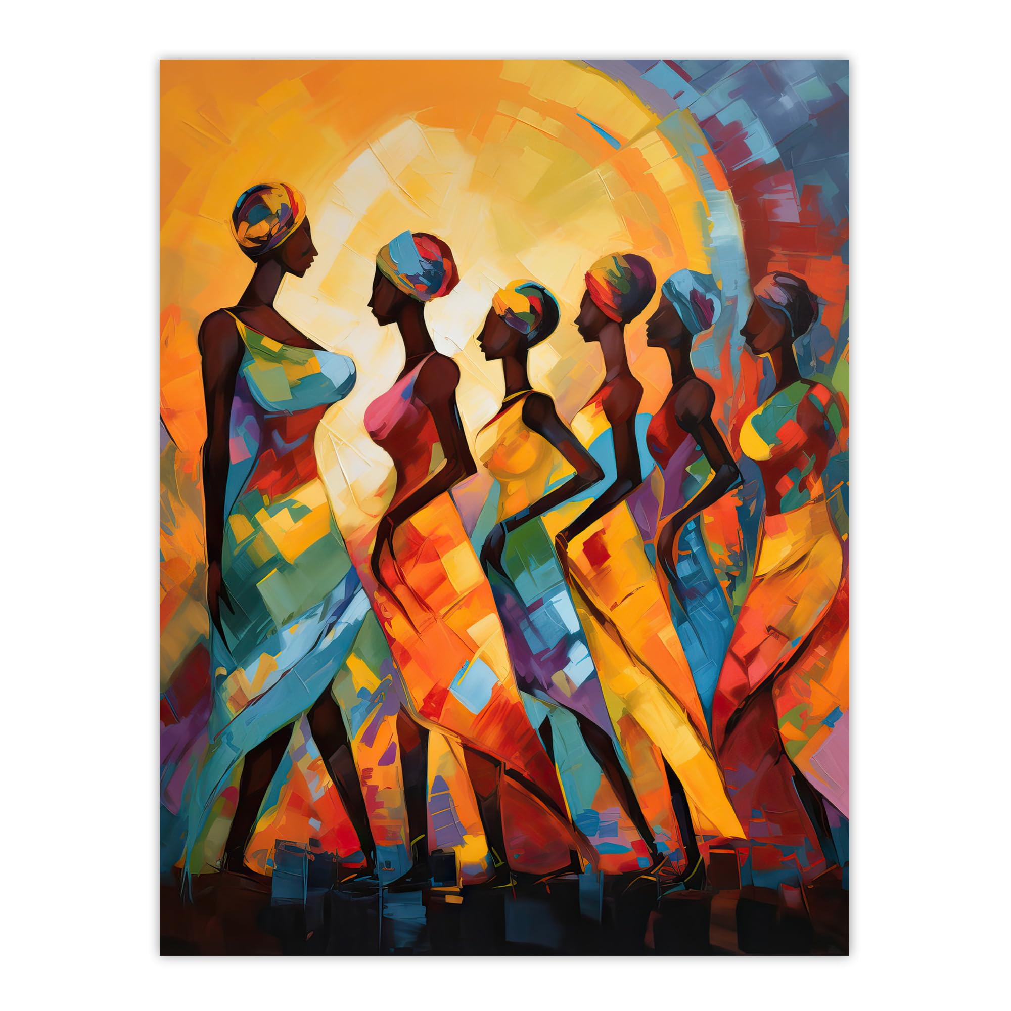 Artery8 African Cultural Dance Tribal Traditional Music Warm Colours Rhythm Body Energy Theatre Arts Artwork Extra Large XL Wall Art Poster Print