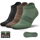 NEWZILL 3 Pairs Non Slip Yoga Socks With Grips for Women & Men, Unisex Anti Skid Socks for Pilates Barre Workouts Hospital