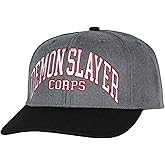 Demon Slayer Hat Demon Slayer Corps Embroidered Manga Anime Adjustable Snapback Cap for Men Or Women Grey