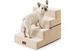 COZY KISS Dog Stairs for Small Dogs, 4 Tier Removable Pet Stairs for Couch and Bed, H 45cm Dog Steps for Old Cats, Puppy, Sma