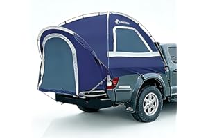 Lanceton Pickup Truck Tent, Fit 5.5-6, 6.5ft Truck Bed, Waterproof PU3000 high Density Polyester Oxford, Windproof Pole and Insect-Prevention Double Layer Mesh Window & Door, Unique Rear Window Pipe