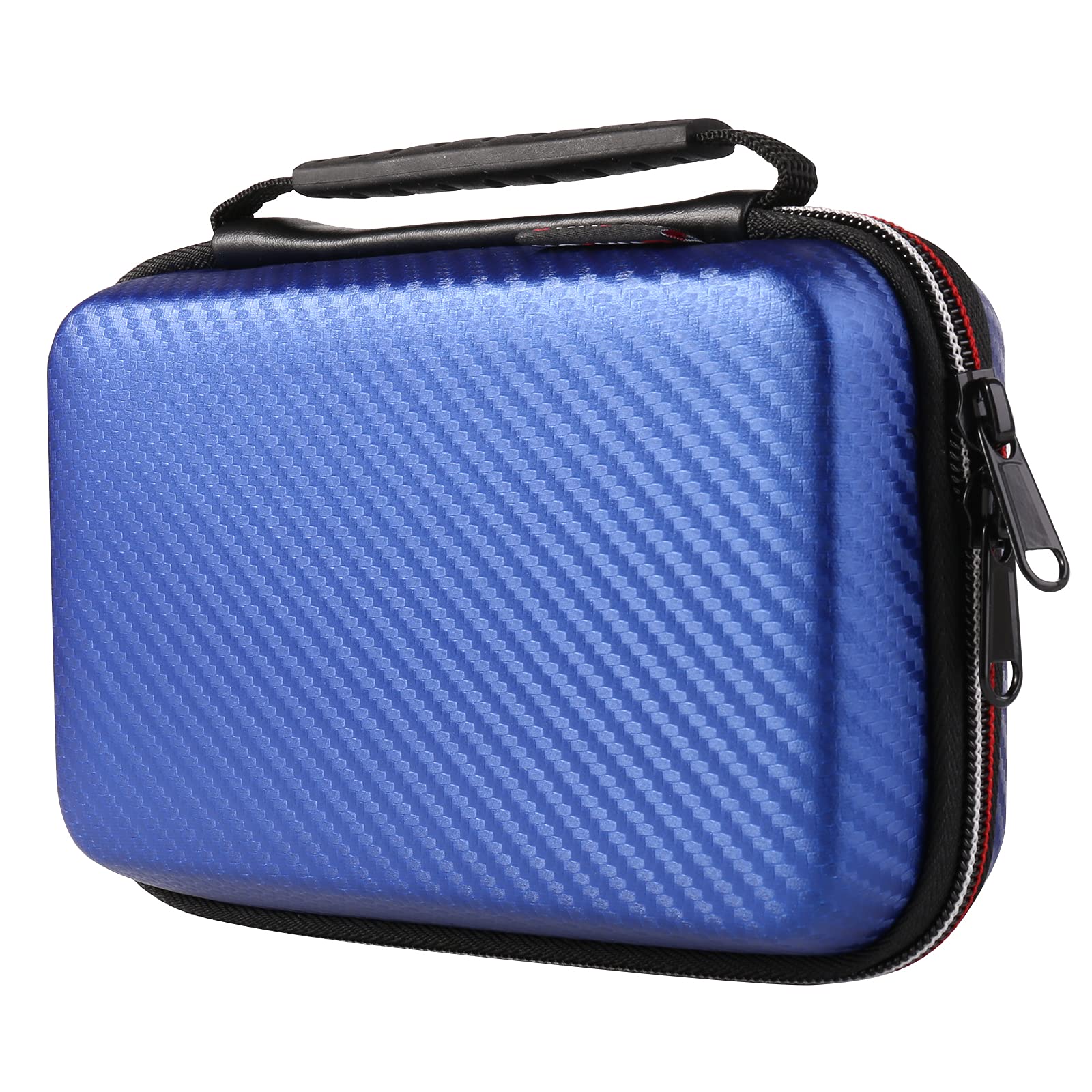 Diabetic Organizer Carrying Case with Handble Strap for Blood Sugar Test Strips, Medication, Glucose Meter, Pills, Pens, USB Cables, Insulin Syringes, Needles, Lancets, Hard Shell Travel Kits (Blue)