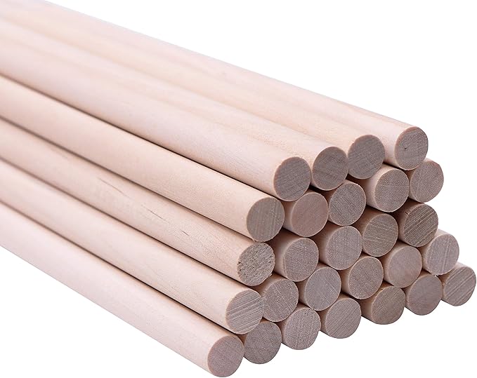 Wooden Sticks, Natural Round Wooden Dowel Rods, Craft Sticks for DIY