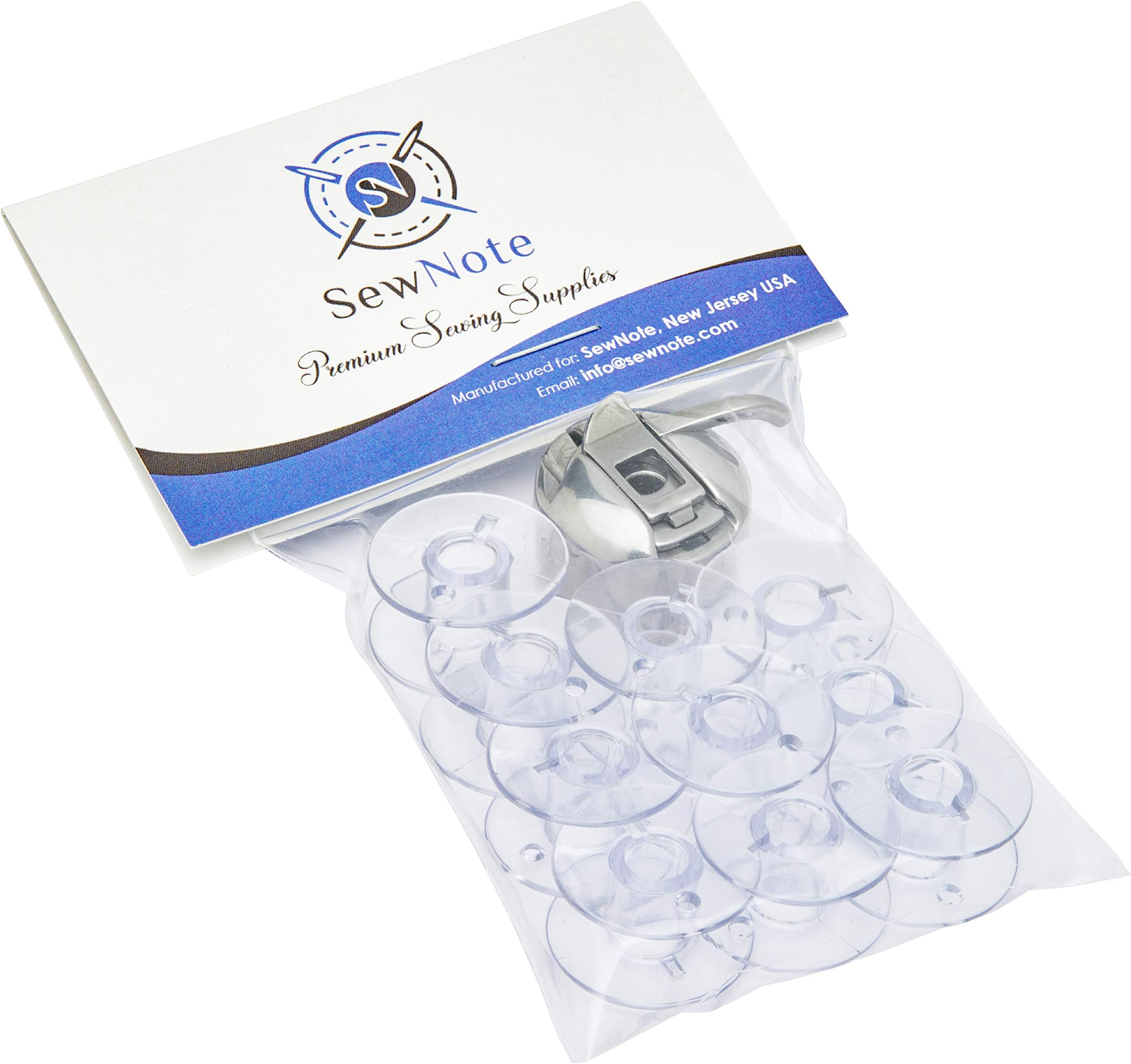 10 Pack Class 15 Bobbins and Bobbin Case for Singer Brother Sewing Machine