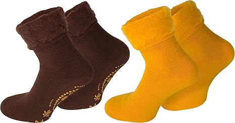 normani 2 Paar Kuschelsocken/Bettsocken/Socken Stripe Geringelt mit Elasthan